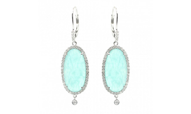 Meira T White Gold Blue Amazonite Diamond Earrings