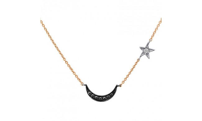 Meira T 14k Rose Gold Half Moon and Star Necklace