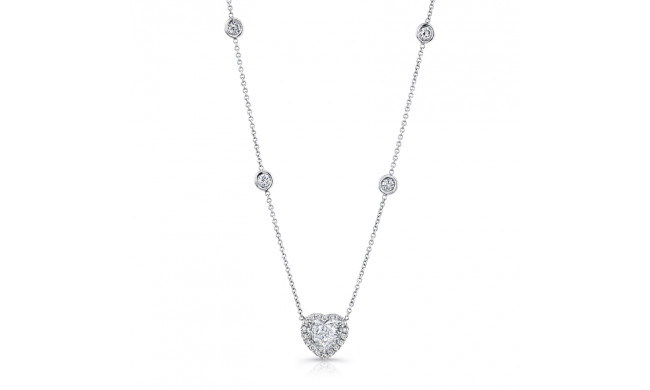 Uneek Heart-Shaped Diamond Pendant Necklace with Halo - NEK150
