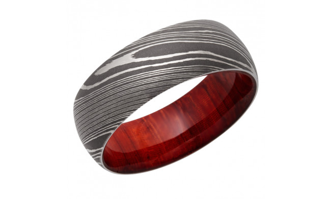 Lashbrook Titanium Hardwood 8mm Men's Wedding Band - HWSLEEVED8D+PADAUK+ACID