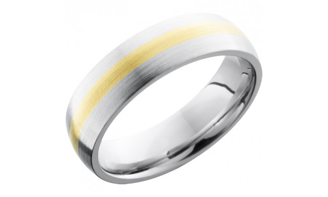 Lashbrook White & Yellow Cobalt Chrome 6mm Men's Wedding Band - CC6D12_14KY+SATIN