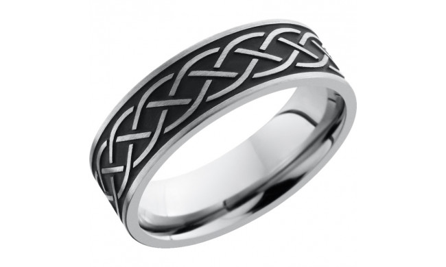 Lashbrook Titanium 7mm Men's Wedding Band - 7FCELTIC8A+BLACK_SATIN