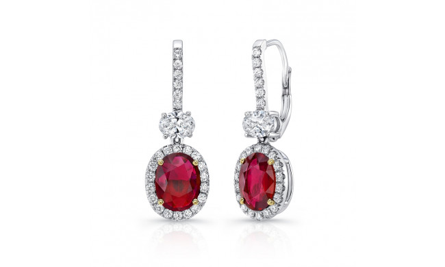 Uneek Ruby Diamond Earrings - LVE935OVRU