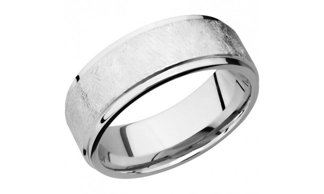 Lashbrook Cobalt Chrome 8mm Men's Wedding Band - CC8FGE+DISTRESSED_POLISH