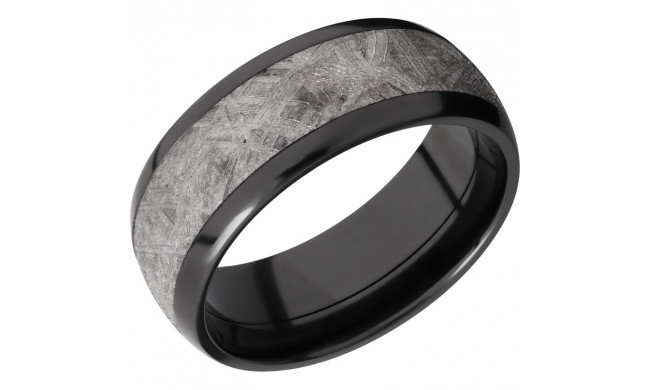 Lashbrook Black Zirconium Meteorite 8mm Men's Wedding Band - Z8D15_METEORITE+POLISH