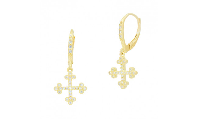 Freida Rothman Cross Leverback Earring - YZEL020450B