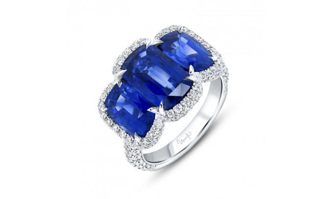 Uneek Precious Cushion Blue Sapphire Engagement Ring - R051CUBSU