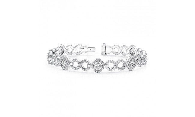 Uneek Princess-Cut Diamond Bracelet with Infinity-Style Pave Links - LBR119