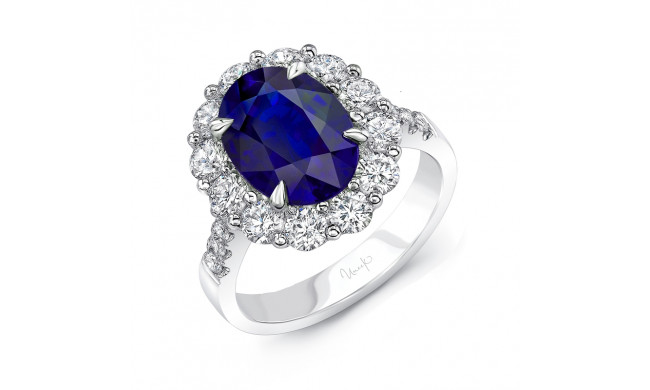 Uneek Oval Blue Sapphire Engagement Ring - LVRRI3261S