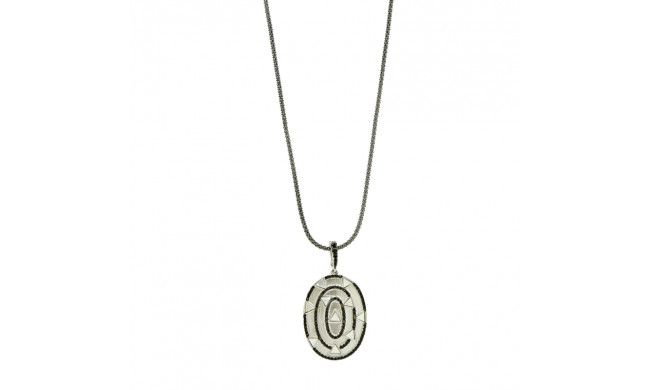 Freida Rothman Industrial Finish Geometric Oval Pendant Necklace - IFPKMN46-18E