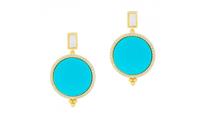 Freida Rothman Candy Drop Flat Earring - YZE020435B-M-14K