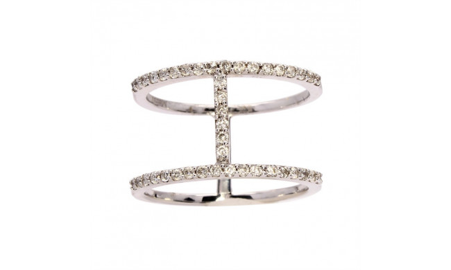 Meira T 14k White Gold Double Shank Pave Diamond Ring