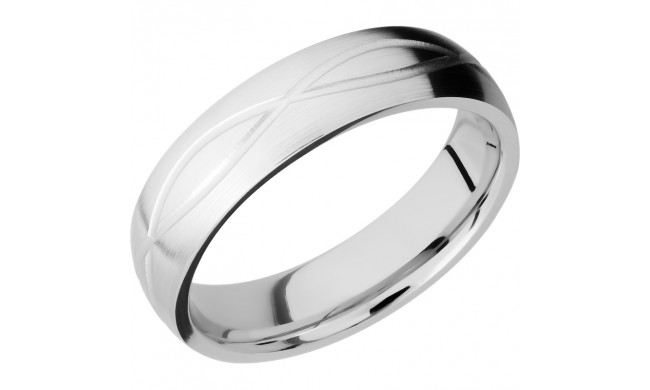 Lashbrook Cobalt Chrome 6mm Men's Wedding Band - CC6DINF+BEAD_SATIN