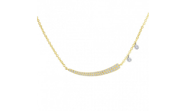 Meira T Yellow Gold Bar Diamond Necklace