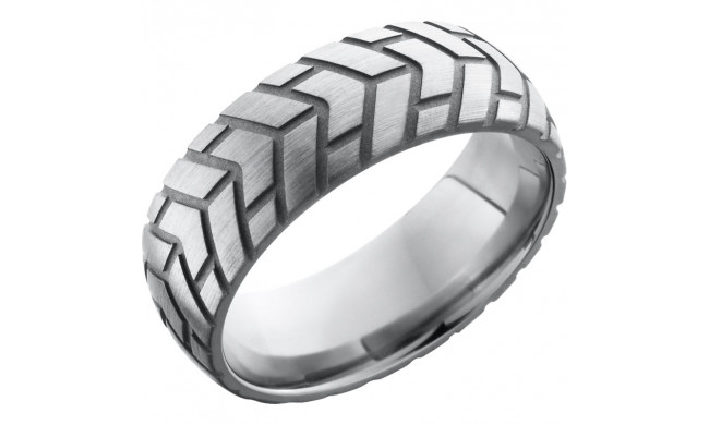 Lashbrook Titanium 8mm Men's Wedding Band - 8DCYCLE3+SAND_SATIN