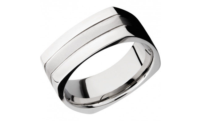 Lashbrook Cobalt Chrome 8mm Men's Wedding Band - CC8FSQ2.5+BEAD_POLISH