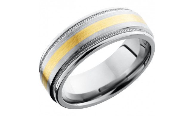 Lashbrook White & Yellow Titanium 8mm Men's Wedding Band - 8REF2UMIL12_14KY+SATIN_POLISH