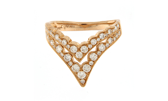 Meira T 14k Rose Gold Diamond Scalloped Ring