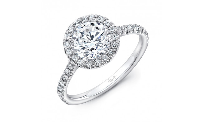 Uneek Classic Round Diamond Halo Pave Engagement Ring - LVS787RD