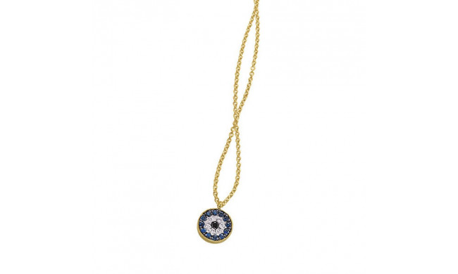 Meira T 14k Yellow Gold Rounded Evil Eye Necklace