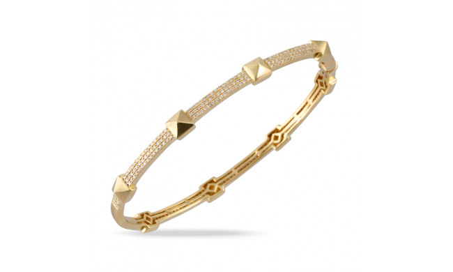 Doves Deco Diamond 14k Yellow Gold Bangle Bracelet - B9560