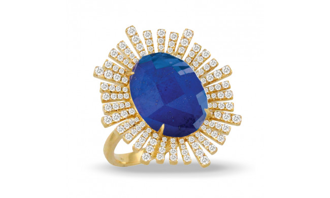 Doves Royal Lapis 18k Yellow Gold Diamond Ring - R8996LP