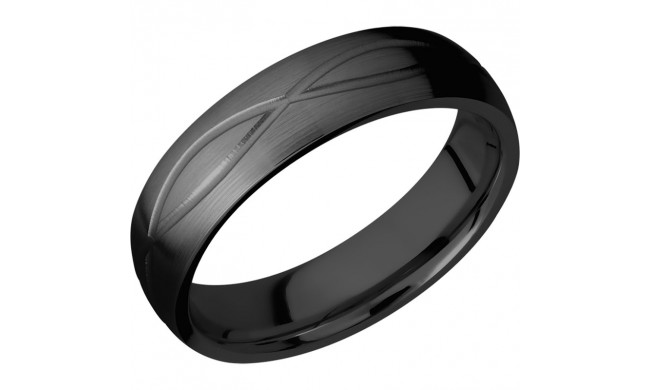 Lashbrook Black Zirconium 6mm Men's Wedding Band - Z6DINF+SATIN