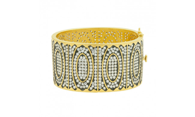 Freida Rothman Lattice Motif Marquee Wide Hinge Bangle - LMYKZB09-H