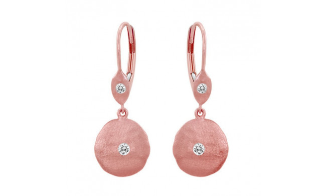 Meira T 14k Rose Gold Hammered Diamond Earrings