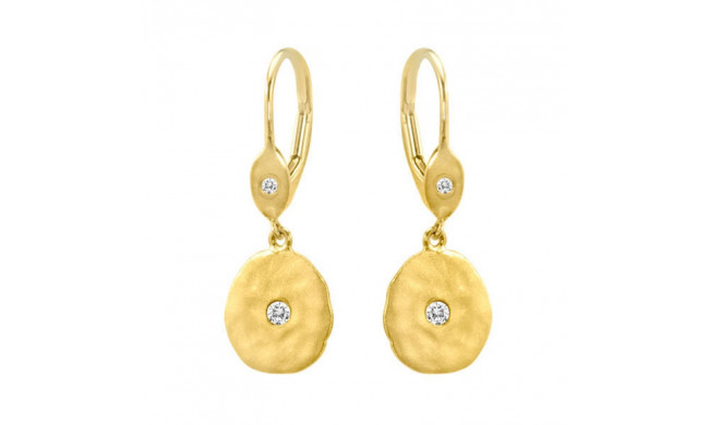 Meira T 14k Yellow Gold Hammered Diamond Earrings