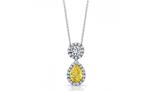 Uneek Natureal Collection Yellow Pear Diamond Pendant - LVN646