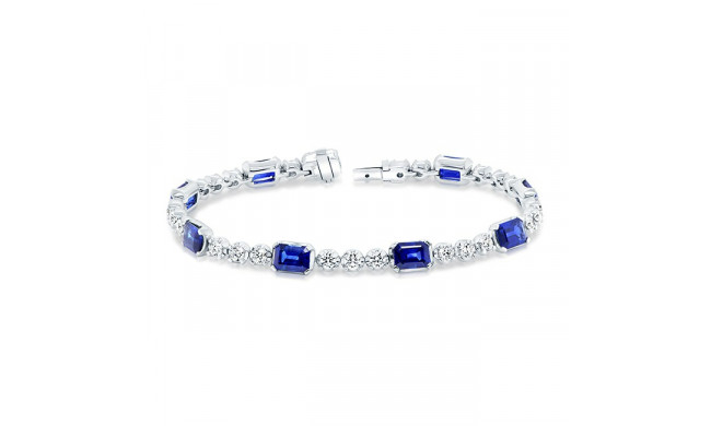 Uneek Blue Sapphire Link Diamond Bracelet - BR2001BSEC