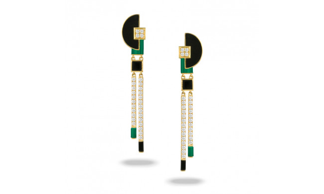 Doves Verde 18k Yellow Gold Gemstone Earrings - E9118BOMC