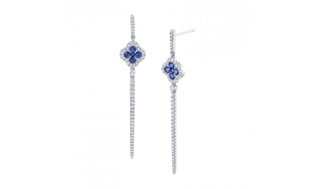 Uneek Blue Sapphire Diamond Earrings - LVECF385BS