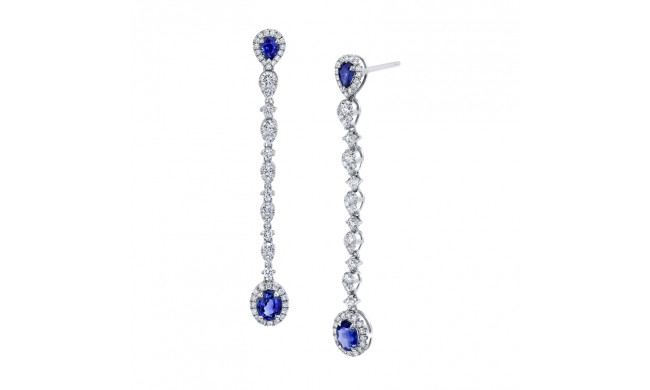Uneek Blue Sapphire Diamond Earrings - LVECF484BS