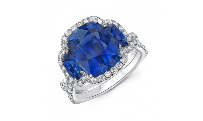Uneek Cushion Blue Sapphire Engagement Ring - LVS1068CUBS