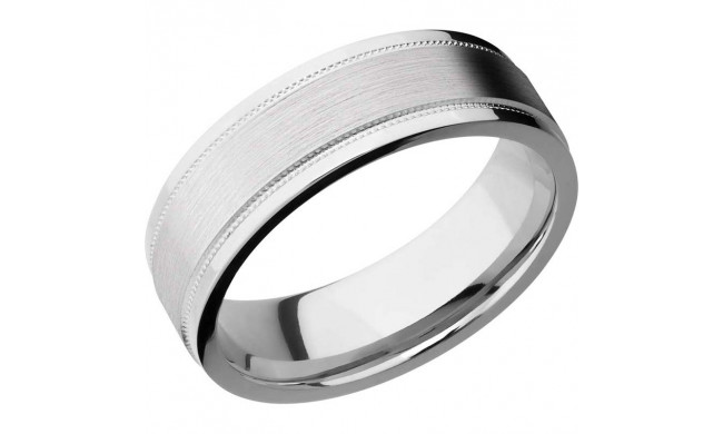 Lashbrook Cobalt Chrome 7mm Men's Wedding Band - CC7FGEW2UMIL+SATIN_POLISH