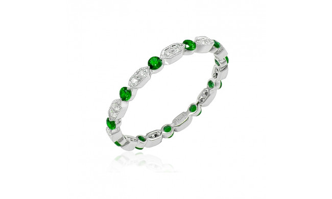 Uneek Art Deco-Inspired Emerald and Diamond Band - LVBMT0023E