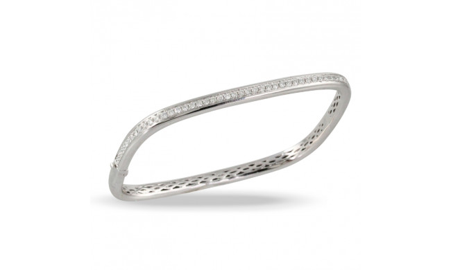 Doves Deco Diamond 18k White Gold Bangle Bracelet - B9159