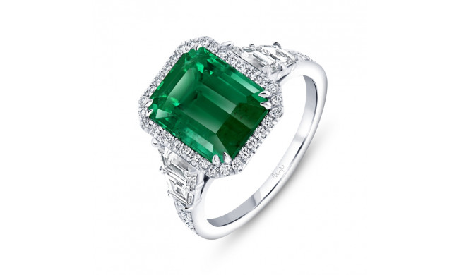Uneek Precious Emerald Cut Emerald Engagement Ring - R4001ECEMU