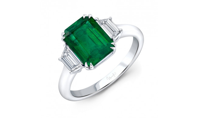 Uneek Emerald Three-Stone Diamond Engagement Ring - LVS1020GEM