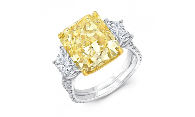 Uneek Radiant Yellow Diamond Engagement Ring - LVS1016RADFY