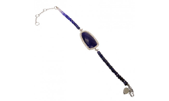 Meira T 14k White Gold Blue Sapphire Beaded Bracelet