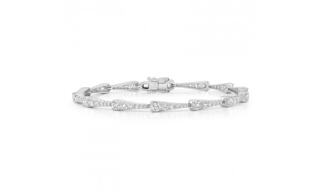 Uneek Bracelet with Graduating Round Diamonds in Tapered Bars - LVBRR1502W