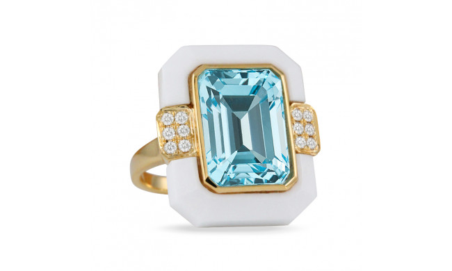 Doves Mykonos 18k Yellow Gold Diamond Ring - R9873WABT