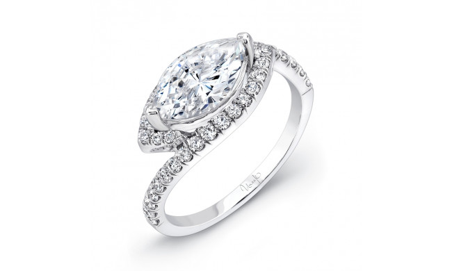 Uneek East-West Marquise Diamond Bypass Engagement Ring with Halo - SWS105