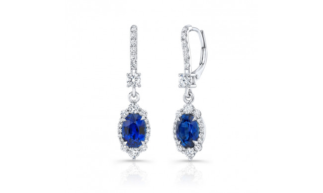 Uneek Petals Blue Sapphire Dangling Earrings - LVE941BSMK