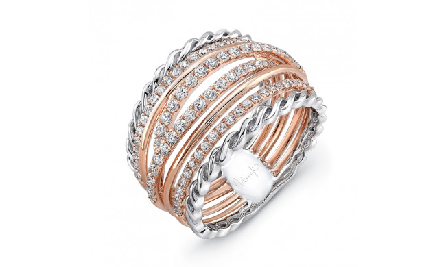 Uneek Teneriffe Diamond Band with Infinity-Style Braid Edges - LVBW031RW