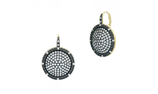 Freida Rothman Large Pave Times Square Leverback Earrings - YRZEL0263B