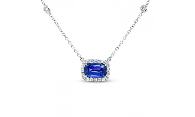 Uneek Precious Cushion Cut Blue Sapphire Pendant - PN4000CUBSU